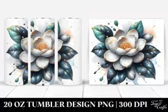 Watercolor Splash Gardenia Tumbler Product Image 1