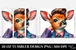 Cool Deer Portrait, Transparent 20 Oz Tumbler Product Image 1