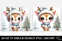 Baby Deer with Reindeer Horns and Christmas Tree 20 Oz Product Image 1