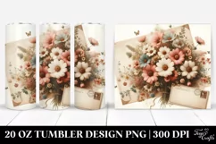 Floral Vintage Postcard Tumbler Product Image 1