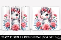 Cute Baby Unicorn with Cosmos | 20 Oz Tumbler Product Image 1