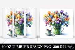 Colorful Iris Watercolor Splash Tumbler Product Image 1