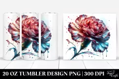 Watercolor Splash Carnation Tumbler Product Image 1
