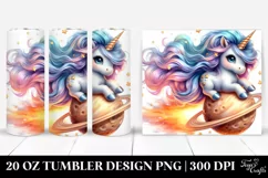 Watercolor Comet Riding Unicorn | 20 Oz Tumbler Product Image 1