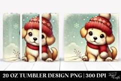 Adorable Baby Puppy in Winter Scene, 20 Oz Tumbler Product Image 1