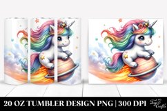 Watercolor Comet Riding Unicorn | 20 Oz Tumbler Product Image 1