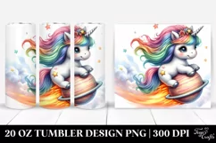 Watercolor Comet Riding Unicorn | 20 Oz Tumbler Product Image 1