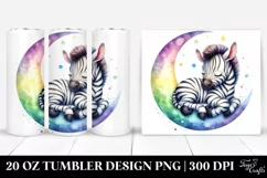 Colorful Cute Zebra on the Moon | 20 Oz Tumbler Product Image 1