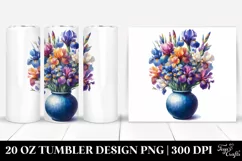 Colorful Iris Watercolor Splash Tumbler Product Image 1