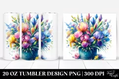 Colorful Iris Watercolor Splash Tumbler Product Image 1