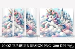 Watercolor Enchanted Castle Unicorn | 20 Oz Tumbler Product Image 1