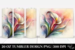 Pastel Calla Lily in Watercolor Design, Transparent 20 Oz Product Image 1