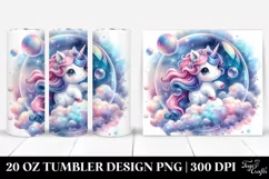 Twirling Unicorn in Dreamy Nebula | 20 Oz Tumbler Product Image 1