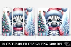 Baby Zebra with Santa Hat and Christmas Tree 20 Oz Tumbler Product Image 1