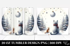 Simple Christmas Cat Tumbler Design | 20 oz Tumbler Product Image 1
