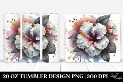 Glossy Hibiscus Golden Tumbler Product Image 1