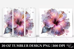 Glossy Hibiscus Golden Tumbler Product Image 1