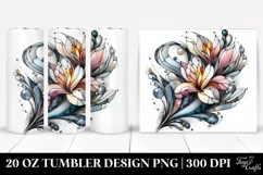 Abstract Stained Freesia | 20 Oz Tumbler Product Image 1