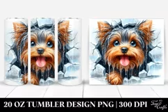 Wet Crazy Yorkshire Terrier | 20 Oz Tumbler Product Image 1