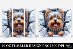 Enthusiastic Yorkshire Terrier in Watercolor | 20 oz Tumbler Product Image 1