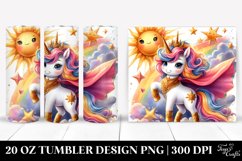 Cute Unicorn as Hero on Golden Sun | 20 Oz Tumbler Product Image 1