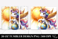 Watercolor Unicorn Hero Golden Sun | 20 Oz Tumbler Product Image 1