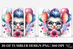 Cute Baby Mouse with Flower 20 Oz Tumbler Product Image 1