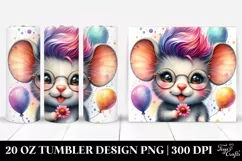 Cute Baby Mouse with Flower 20 Oz Tumbler Product Image 1