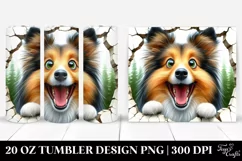 Cute Crazy Watercolor Shetland Sheepdog | 20 Oz Tumbler Product Image 1