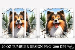 Crazy Shetland Sheepdog Watercolor Forest | 20 oz Tumbler Product Image 1
