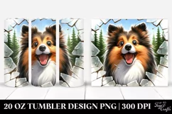 Crazy Shetland Sheepdog Watercolor Forest | 20 oz Tumbler Product Image 1