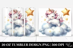 Cute Baby Unicorn Bouncing on a Cloud | 20 Oz Tumbler Product Image 1
