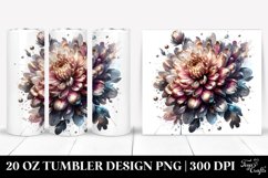 Watercolor Chrysanthemum Shiny Metallic Tumbler Product Image 1
