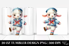 Colorful Lamb in Sailor Suit | 20 Oz Tumbler Product Image 1
