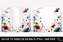 Vibrant Watercolor Wild Flowers | 20 oz Tumbler Product Image 1