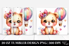 Cute Colorful Baby Bear with Hot Air Balloon | 20 Oz Tumbler Product Image 1
