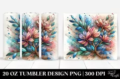 Pastel Azalea Stained , Watercolor 20 Oz Tumbler Product Image 1