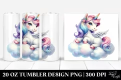 Cute Baby Unicorn on a Lofty Cloud | 20 Oz Tumbler Product Image 1