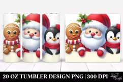 Cute Santa, Penguin, Gingerbread 20 Oz Tumbler Product Image 1