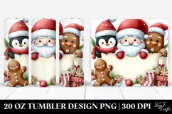 Cute Santa, Penguin, Gingerbread 20 Oz Tumbler Product Image 1