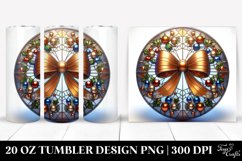 Stained Christmas Bow Clipart, High-Quality 20 Oz Tumbler Product Image 1