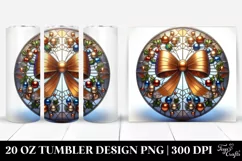 Stained Christmas Bow Clipart, High-Quality 20 Oz Tumbler Product Image 1