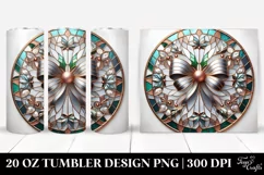 Stained Christmas Bow Clipart, High-Quality 20 Oz Tumbler Product Image 1