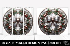 Stained Christmas Bow Clipart, High-Quality 20 Oz Tumbler Product Image 1