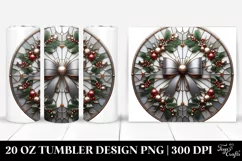 Stained Christmas Bow Clipart, High-Quality 20 Oz Tumbler Product Image 1