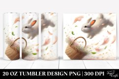 Watercolor Pastel Rabbit Spring Petals Wind Tumbler Product Image 1