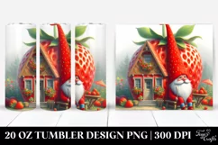 Gnome Red Hat House Strawberry | 20 Oz Tumbler Product Image 1