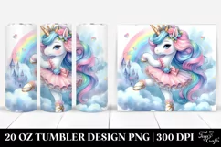 Cute Unicorn Dancer Enchanted Castle Sky | 20 Oz Tumbler Product Image 1