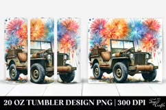 Vintage Jeep with Fireworks | 20 oz Tumbler Product Image 1