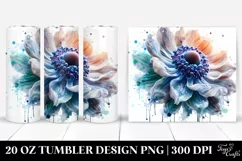 Anemone Watercolor Sublimation Tumbler Product Image 1